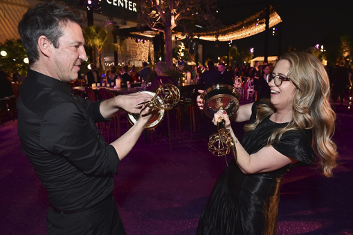 Simon Callow-Wright and Rachel Grierson-Johns of Love On The Spectrum U.S. at the Governors Gala at the 2022 Creative Arts Emmy Awards.