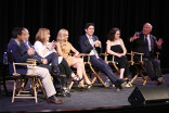 The cast and producers of Downton Abbey with moderator Dave Karger.