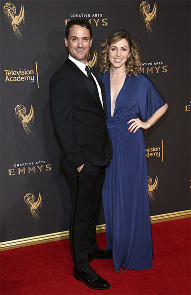 Spencer Averick and guest on the red carpet at the 2017 Creative Arts Emmys.