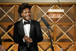 Jermaine Fowler on stage at the 2017 Primetime Emmys.
