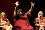 Jennifer Salt, Gabourey Sadibe and Kathy Bates onstage at An Evening with the Women of American Horror Story in Hollywood, California/