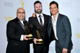 Jon Milano, Christopher Naughton, and Matt Bomer at the 37th College Television Awards at the Skirball Cultural Center on Wednesday, May 25, 2016, in Los Angeles.