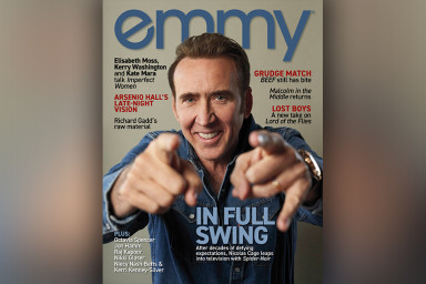 Nicolas Cage on the cover of emmy Magazine
