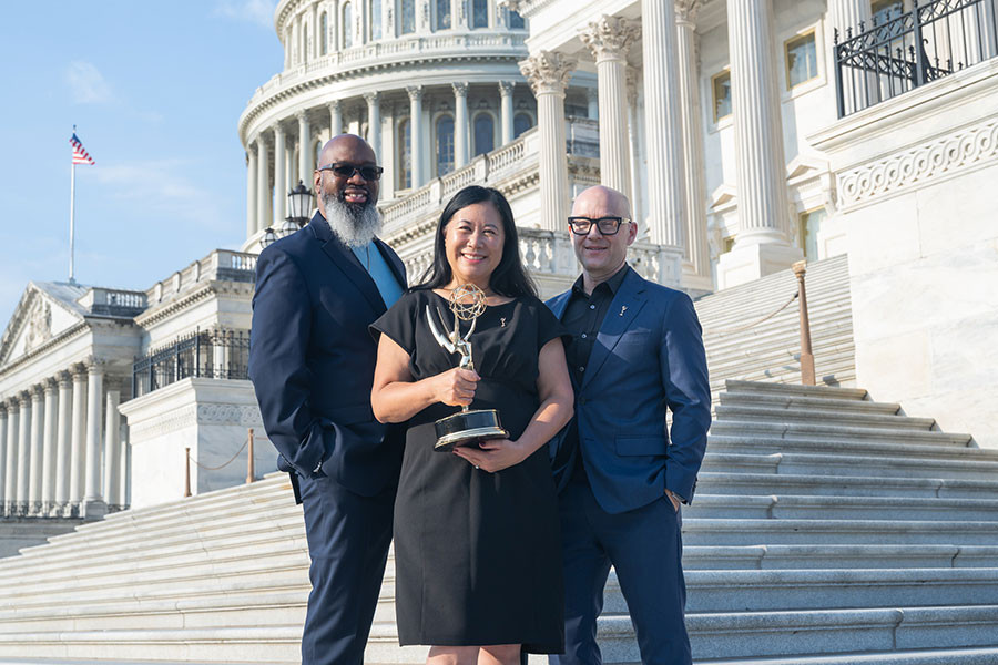 David Hartle, Christina Lee Storm and Renard Jenkins from the Television Academy lobbying in Washington, D.C.