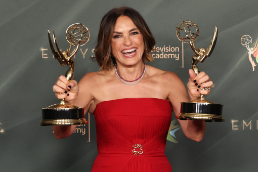 Mariska Hargitay with her Emmys for Outstanding Documentary or Nonfiction Special and Outstanding Directing for a Documentary/Nonfiction Program for “My Mom Jayne: A Film By Mariska Hargitay” during night one of the 78th Emmy Awards