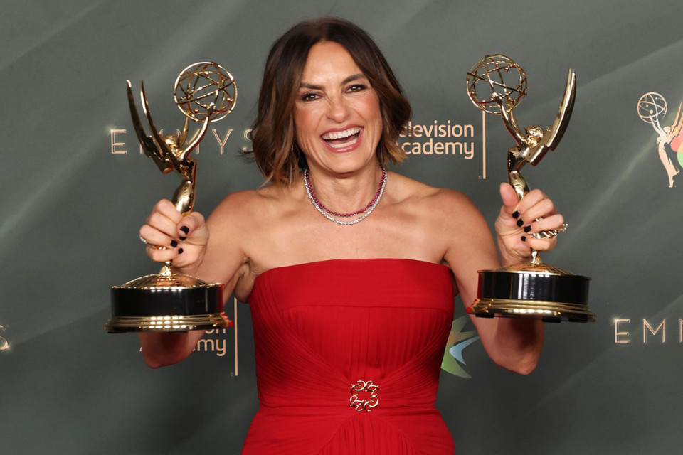 Mariska Hargitay with her Emmys for Outstanding Documentary or Nonfiction Special and Outstanding Directing for a Documentary/Nonfiction Program for “My Mom Jayne: A Film By Mariska Hargitay” during night one of the 78th Emmy Awards