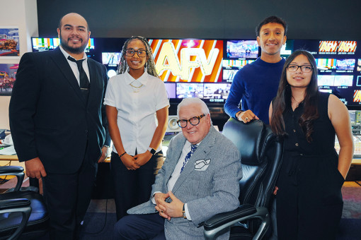 Vin Di Bona with Production Assistant Trainees from the Television Academy Foundation