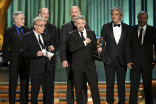 The team from Five Days At Memorial accepts the award for Outstanding Special Visual Effects In a Single Episode at the 75th Creative Arts Emmy Awards