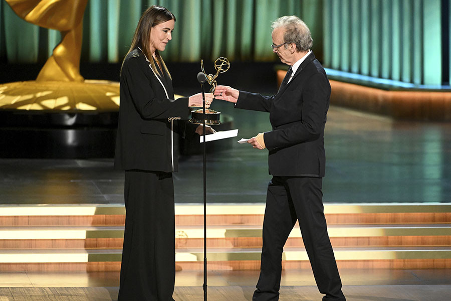 The special visual effects team from Five Days At Memorial - Day Two accepts the award for Outstanding Special Visual Effects In A Single Episode at the 75th Creative Arts Emmy Awards