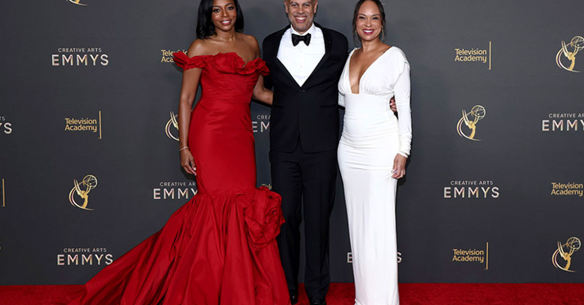 Emmy producers Jesse Collins, Dionne Harmon, and Jeannae Rouzan-Clay at a red-carpet event