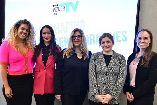 Moderator Carri Twigg with panelists Dr. Carlie Thompson, Kristi Korzec, Alena Smith and Krista Vernoff