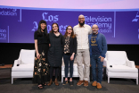 Host Rosanna Xia with panelists Anna Jane Joyner, Meredith Milton, Peter Saji and Scott Z. Burns