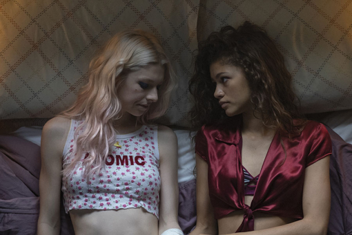 Hunter Schafer as Jules with Zendaya as Rue in Euphoria