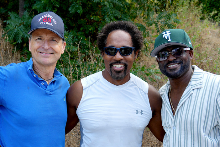 Phil Keoghan, Jason George and Wayne Brady at the 2nd Annual Emmys Pickleball Slam