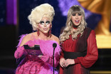 Trixie Mattel of Trixie Motel: Drag Me Home and Kelly Mantle of RuPaul's Drag Race onstage at the 2025 Creative Arts Emmy Awards