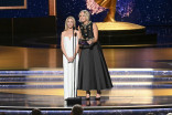 Brittany Snow and Malin Akerman of The Hunting Wives onstage at the 2025 Creative Arts Emmy Awards
