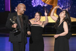 Brian Badie, Jenn Vasilopoulos and Mariko Miyagi of The Penguin accept the award for Contemporary Hairstyling 2025 Creative Arts Emmy Awards