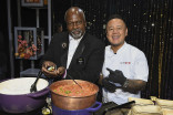 Television Academy governor Kim Estes and chef Jet Tila