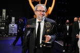Billy Wisse backstage at the Thank You Cam with their Emmy for Outstanding Game Show for Jeopardy! during night one of the 78th Emmy Awards