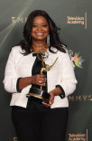 Octavia Spencer poses in the press room with their Emmy for Outstanding Narrator for Lost Women Of Alaska during night one of the 78th Emmy Awards