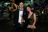 Evan Wise and Liz Miele attend night one of the Governors Gala following the 78th Emmy Awards