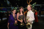 (From left) Amanda Lyon, Alana Moreno, and Mandy Weller attend night one of the Governors Gala following the 78th Emmy Awards