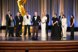 The Jeopardy! team accepts the Emmy for Outstanding Game Show during night one of the 78th Emmy Awards