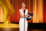 Julianne Hough presents the Emmy for Outstanding Music Composition for a Documentary/Nonfiction or Reality Program (Original Dramatic Score) to John Candy: I Like Me during night one of the 78th Emmy Awards
