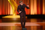 Tyler Strickland accepts the Emmy for Outstanding Music Composition for a Documentary/Nonfiction or Reality Program (Original Dramatic Score) for John Candy: I Like Me during night one of the 78th Emmy Awards