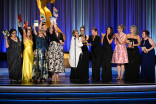 The team from The Librarians accepts the Emmy for Outstanding Exceptional Merit in Documentary Filmmaking during night one of the 78th Emmy Awards