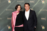 Lukita Maxwell and Ted McGinley in the press room during night two of the 78th Emmy Awards