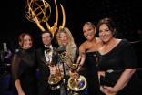 The team from Palm Royale are seen backstage during night two of the 78th Emmy Awards