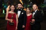 (From left) Goeun Everett, Christopher Everett, Kimberly Kim, and Sang Kim attend night two of the Governors Gala following the 78th Emmy Awards