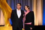 Ted McGinley and Lukita Maxwell speak on stage during night two of the 78th Emmy Awards