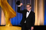 Russell Griffin accepts the Emmy for Outstanding Picture Editing for a Multi-Camera Comedy Series for Leanne during night two of the 78th Emmy Awards.