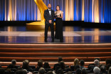 Michael Mando and Diana Lee Inosanto present the Emmy for Outstanding Picture Editing for a Single-Camera Comedy Series to Hacks during night two of the 78th Emmy Awards