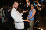 Thomas Doherty and Shailene Woodley seen backstage during the 78th Emmy Awards telecast