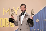 Noah Wyle poses in the press room with the Emmy for Outstanding Drama Series for The Pitt during the 78th Emmy Awards telecast