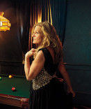 Daley Dickey poses in a gown in the Emmy Photo Studio
