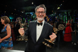 Stephen T. Colbert, winner of Outstanding Variety Series for The Late Show With Stephen Colbert has their statuette personalized during the 78th Emmy Awards Governors Gala