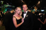 Kayla Radomski and Jason Segel enjoy the 78th Emmy Awards Governors Gala