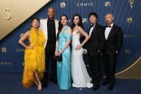 The team from Your Friends & Neighbor walk the red carpet at the 78th Emmy Awards telecast