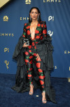 Miranda Mae Rayo walks the red carpet at the 78th Emmy Awards telecast