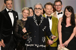 The team from The Traitors accepts the Emmy for Outstanding Reality Competition Program during the 78th Emmy Awards telecast