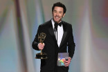Tom Pelphrey accepts the Emmy for Outstanding Supporting Actor in a Drama Series for Task during the 78th Emmy Awards telecast