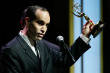 A. J. Ponsiglione accepts his award at the 67th Los Angeles Area Emmy Awards July 25, 2015, at the Skirball Cultural Center in Los Angeles, California.