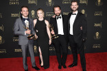 Ben McGinnis, Stephanie Shannon Stern, Patrick Mullen and James Copper at the 2021 Creative Arts Emmys.