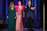 Ariyela Wald-Cohain, Patty Malkin, and Erica D. Schwartz accept an award during night one of the 2021 Creative Arts Emmy Awards.