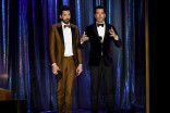 Drew Scott and Jonathan Scott present an award at the 2021 Creative Arts Emmys.