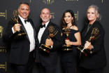 Mark Bracero, Rob Eric, Jordana Hochman and Jennifer Lane pose at the 2021 Creative Arts Emmys, September 12, 2021 in Los Angeles, California.